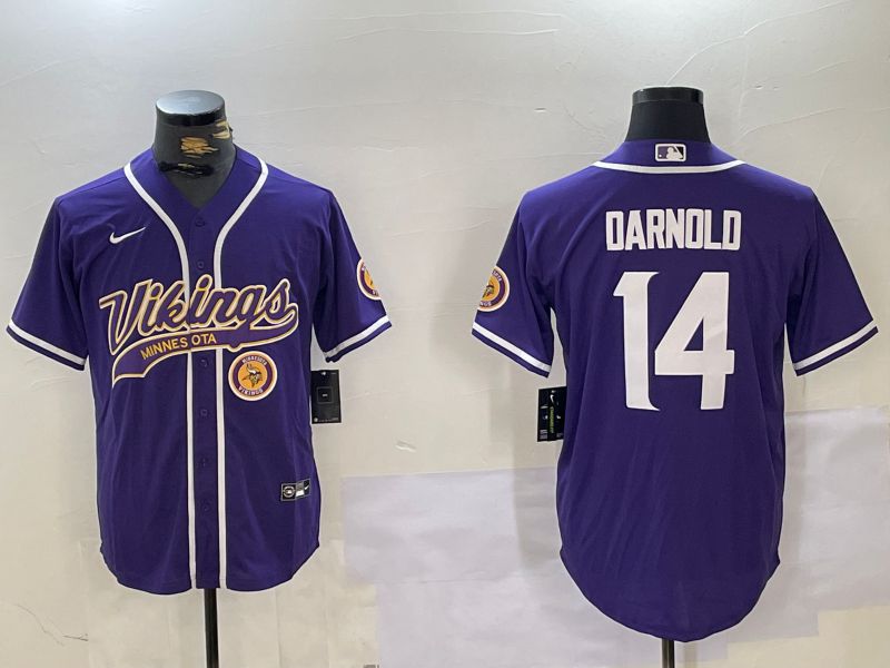 Men Minnesota Vikings #14 Darnold Purple Joint Name 2024 Nike Limited NFL Jersey style 3->minnesota vikings->NFL Jersey